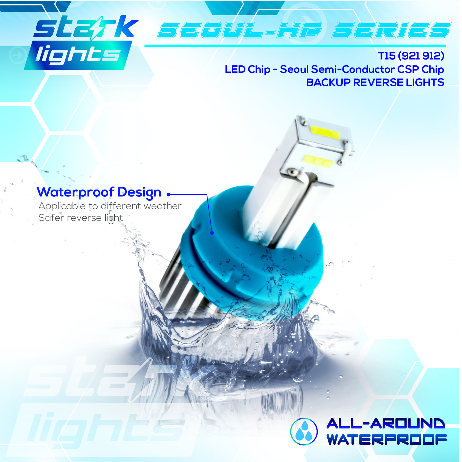 True 2400LM CSP High Power Reverse Back Up Light Bulb 6K White – T15 912 921 (F)