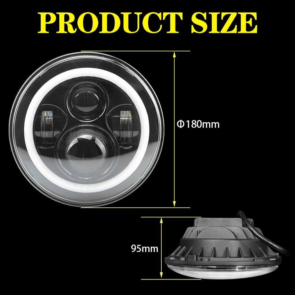 7“ LED Headlight Round Projector Hi/Lo+ 4“ Fog Light For Freightliner Coronado