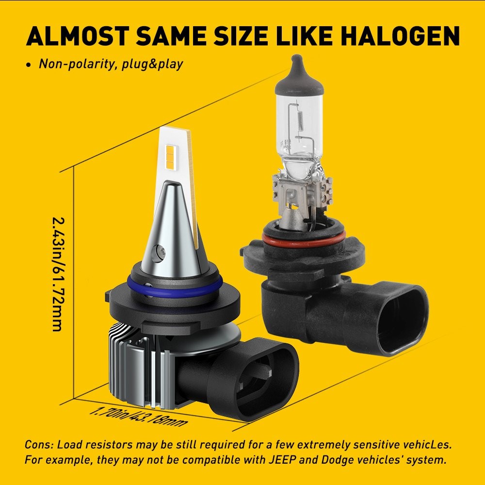 Canbus 100W 9006 HB4 LED Fog Lamp Light 3000K Golden Yellow Free Fanless Return