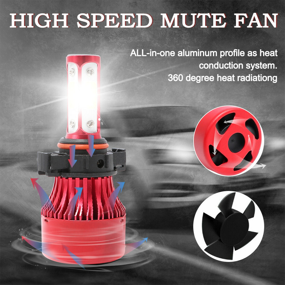 20PCS 4-Sides 5202/H16/9009/2504 LED Headlight Kit Fog Light 32000LM 6000K Bulbs