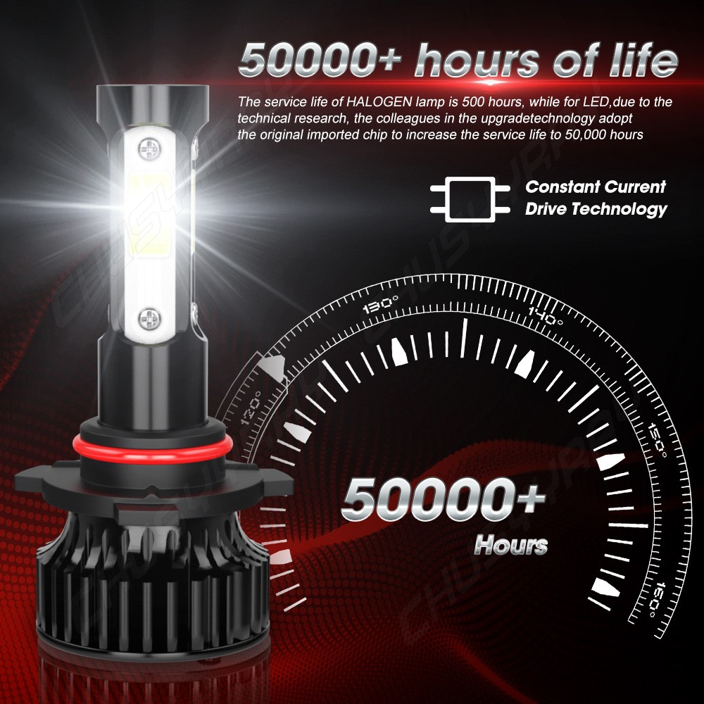 9005 H11 LED Combo Headlight Bulbs High Low Beam Kit Extremely White