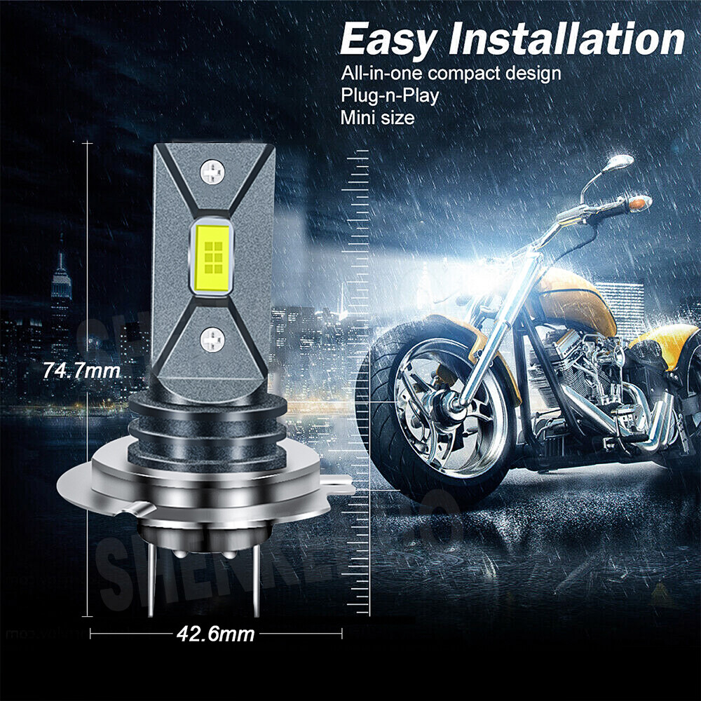 Pair Super BLUE H7 LED Motorcycle Headlight Bulbs Kit for Yamaha YZF-R6 YZF-R1