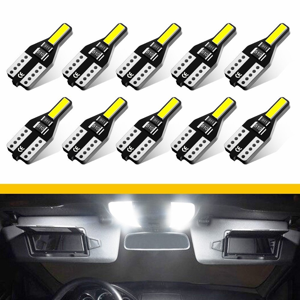6000K White T10 194 168 W5W 2825 LED License Plate Light Dome Map Light 200LM 10