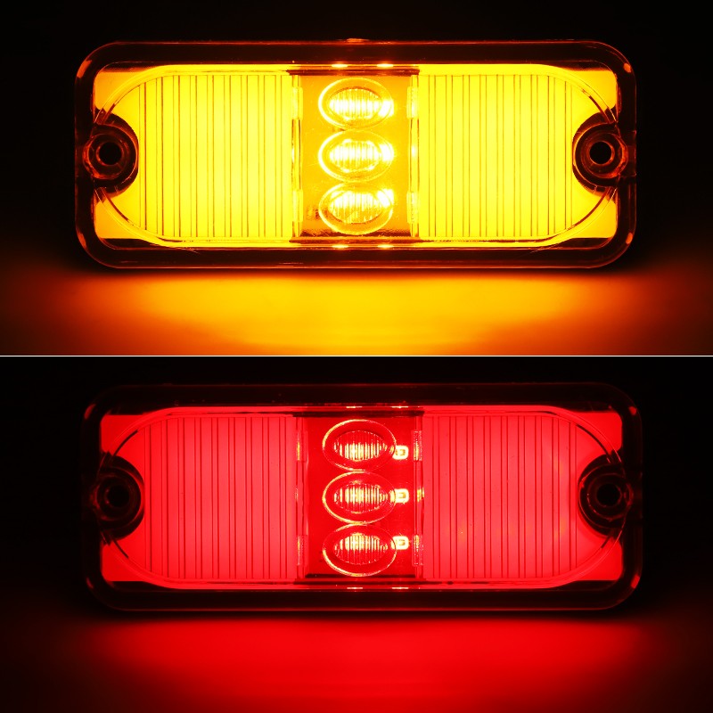 2X Amber 4″ LED Clearance Side Marker Lights Tail Turn Signal For Truck Trailer