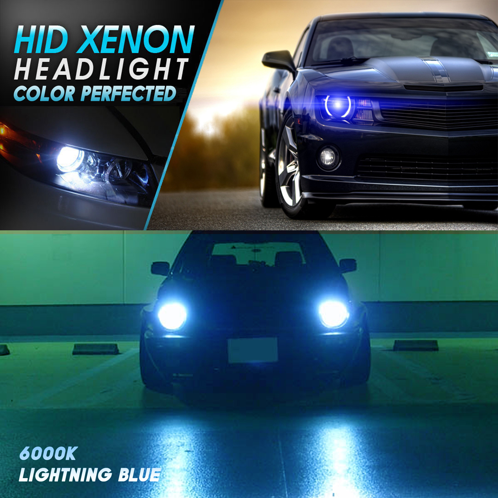 Xentec Xenon HID Kit 35W Dual beam Halogen High + HID Low H13 9008 10000K 10K