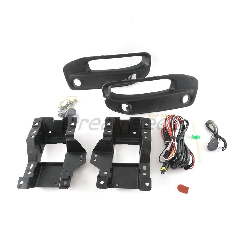 LED Fog Lamp Switch Bezel Kit for Dodge Ram 2500 3500 19-24 Front Bumper Driving