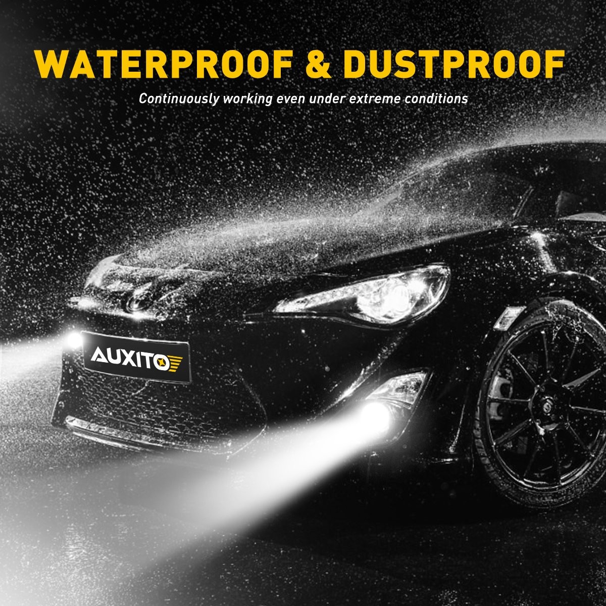 AUXITO Pair LED Fog Light Kit H10 9145 9140 Bulb Super Bright 6500K White 3600LM