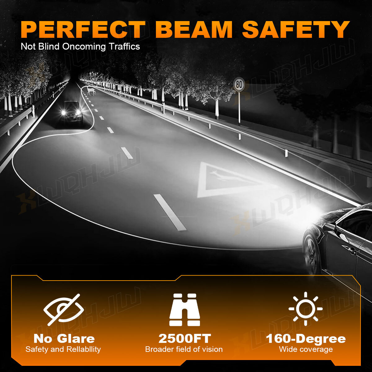 XWQHJW Combo 9005+9006+H10 LED Headlight Fog Light Kit High Low Beam Bulbs White