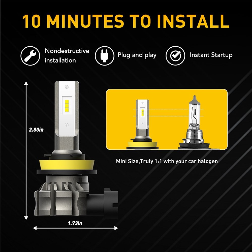 AUXITO CANBUS H11 H16 LED Fog Light Bulbs for 48W Jeep Grand Cherokee 2014-2020