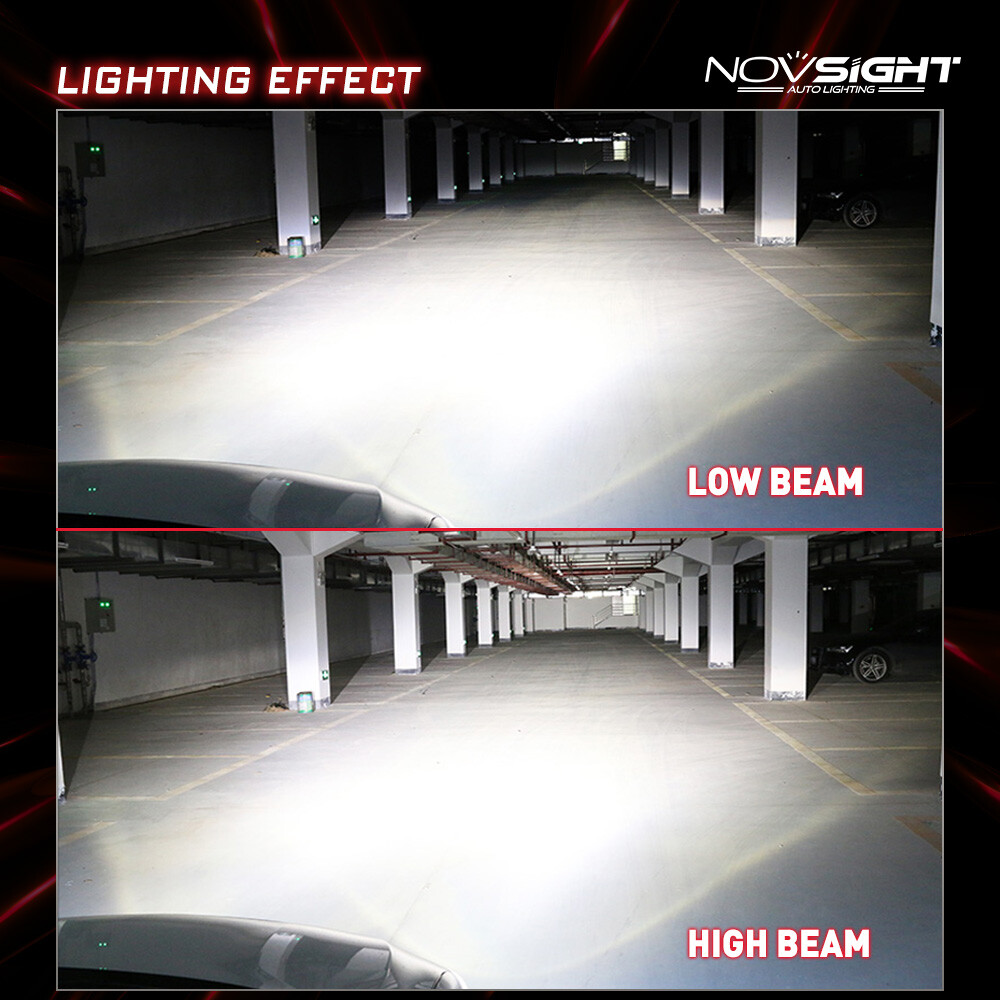 NOVSIGHT 9006 Led Headlight Bulbs 6000K Cold White High Power 15000LM Brighter