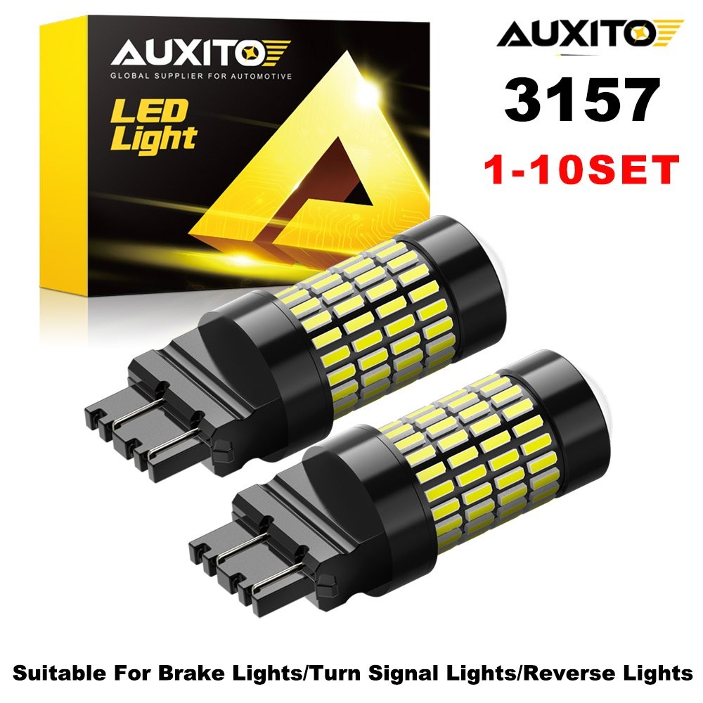 AUXITO 3157 3156 4057 LED Front Turn Signal Light Bulbs Amber Error Free Canbus