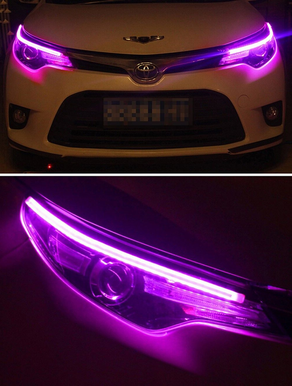 BT RGB Neon Charm Dynamic Magic Color 24″ Strips Flow Chase Indicator for Toyota