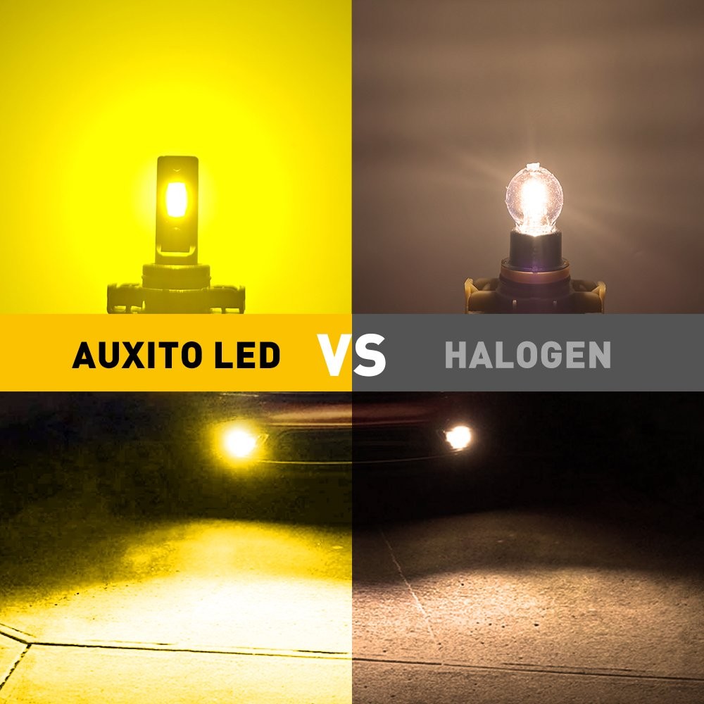 2 AUXITO 5202 LED Fog Light or DRL Bulbs 3000K Amber Yellow 200% Brighter B3F J