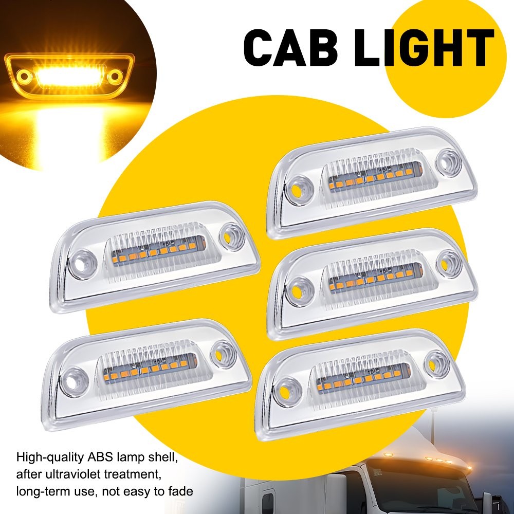 CLEAR AMBER TORPEDO 9 LED ROOF CAB MARKER TOP LIGHT FOR PETERBILT KENWORTH 5-15X