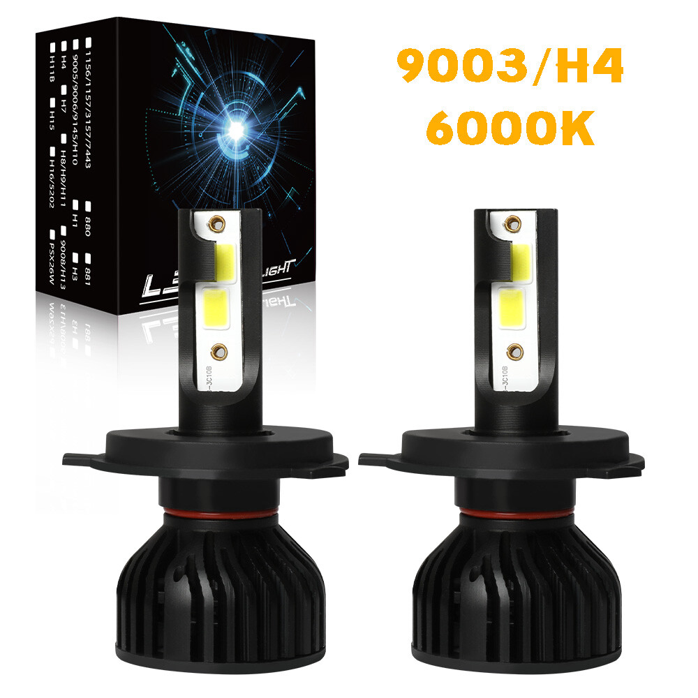 For Mazda MPV 1996-2006 2X 9003 H4 LED Headlight Bulbs High/Low Beam 6500K White