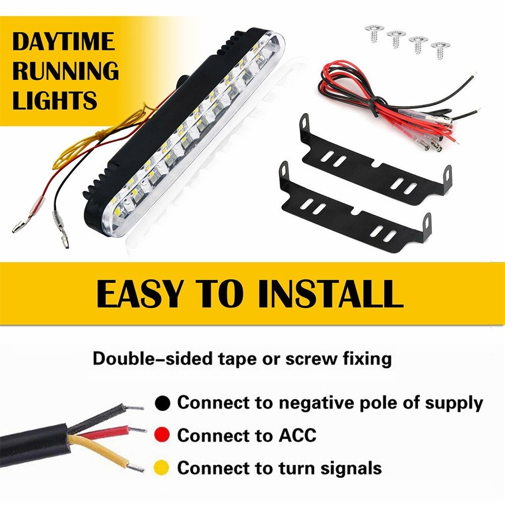 2Pcs 30 LED Daytime Running Driving Light DRL Front Grille Fog Turn Signal Lamps