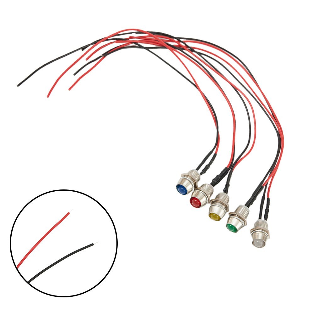 5pcs Auto LED Indicator Lights Dashboard Lamp 12V Driving Beam Luminous Bulb Set