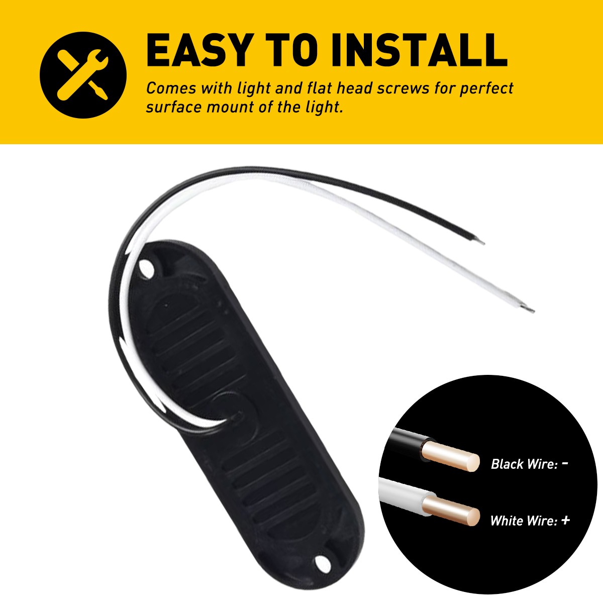 12x 4LED Side White Marker Lights Light Clearance Truck Trailer RV Waterproof