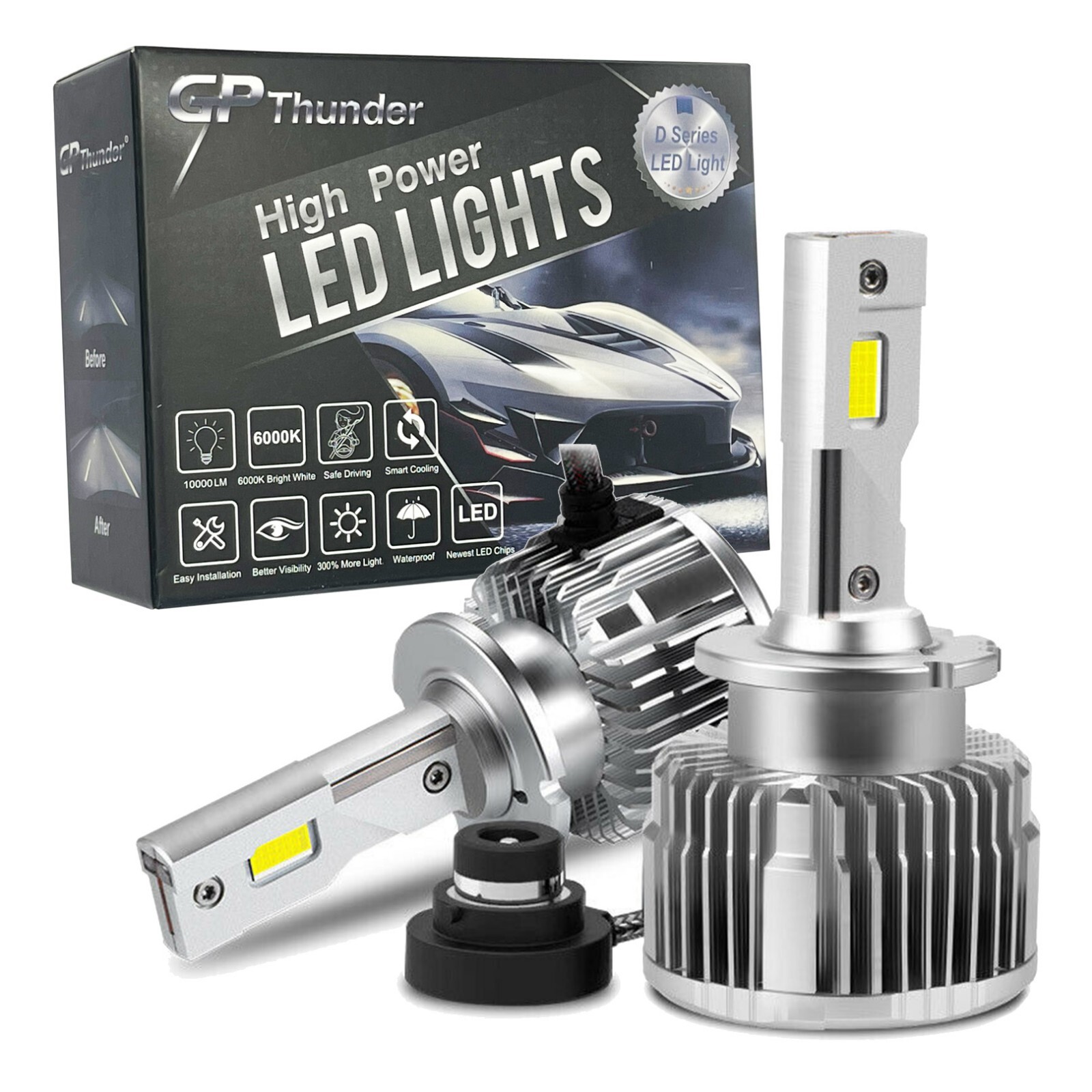 D4S D4R LED Headlight Kit Bulbs 180W 20000LM 6000K White HID Conversion Lamp