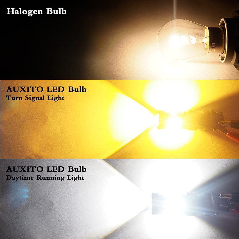 4X 3157 3457 4157NA LED Switchback White Yellow Turn Signal Light Bulb 16K EA