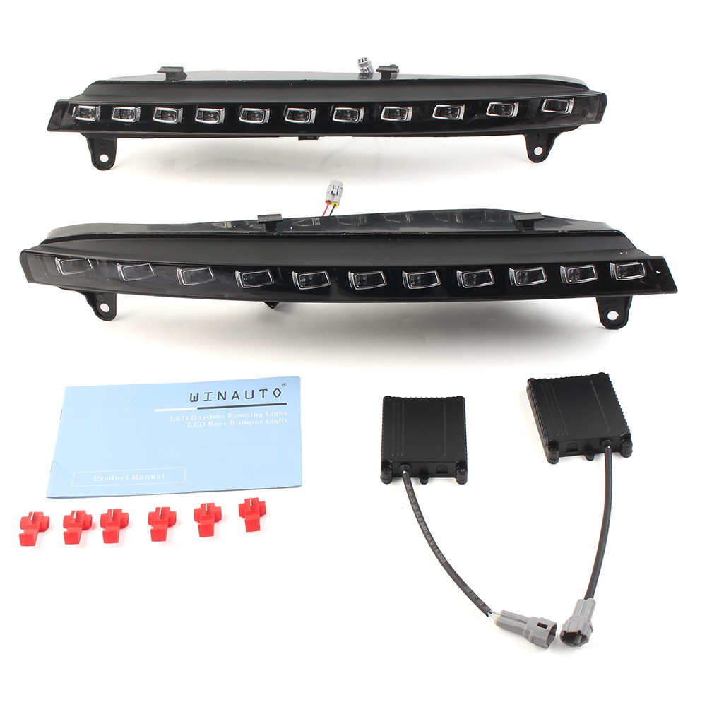 Pair For Audi Q7 2006-09 07 LED Daytime Running Light DRL Turn Signals Fog Lamps