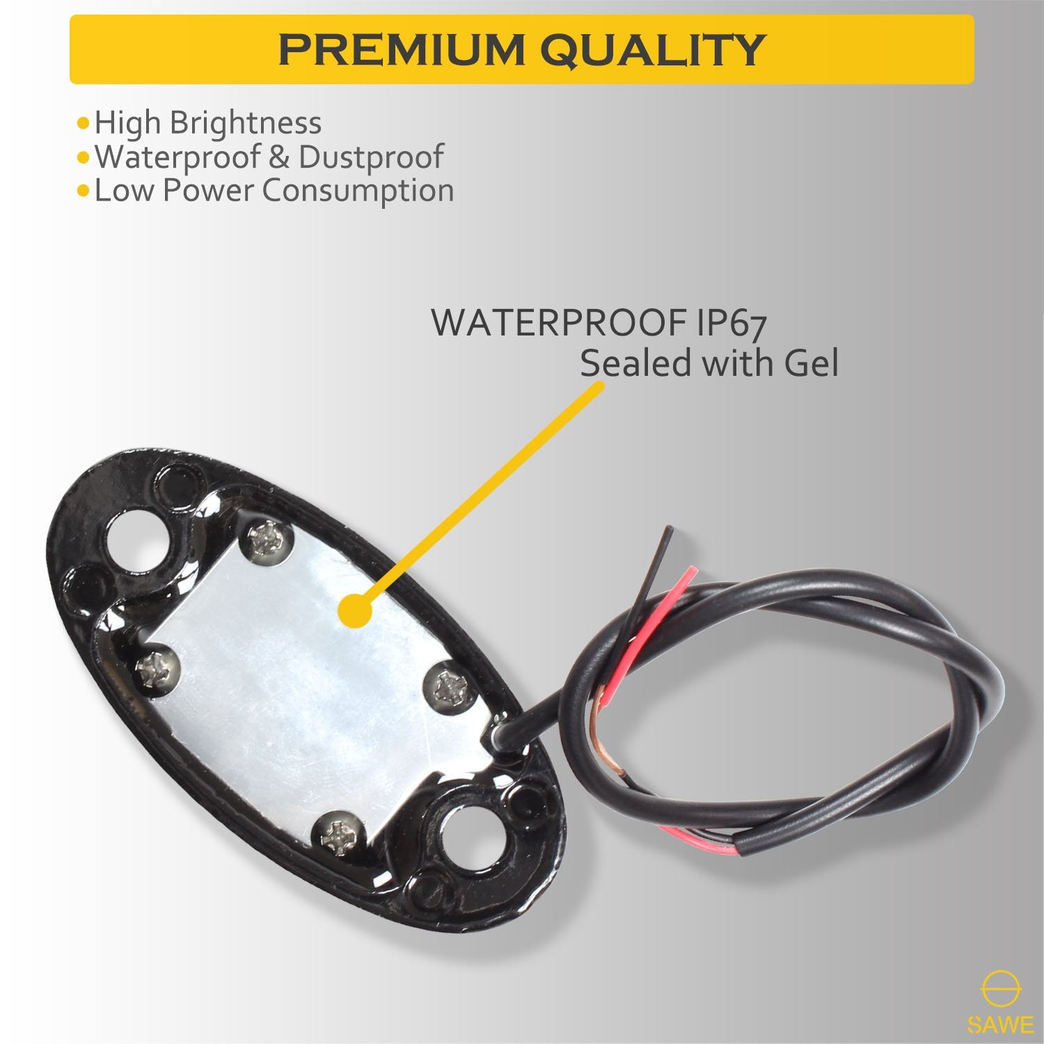 8x Amber LED Rock Light Pods Lights For JEEP Off Road Truck ATV Under Body Wheel