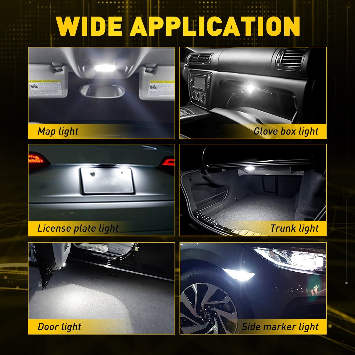 2-20X 31mm Canbus Free Interior Lamp Car 12SMD Festoon LED MAP Dome Bulb 12V-24V