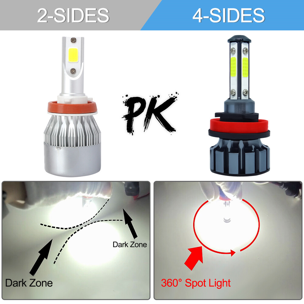 6X 9005 9006 H11 LED Combo Headlight Hi/Lo Beam Bulb Fog Light Kit White 6500K