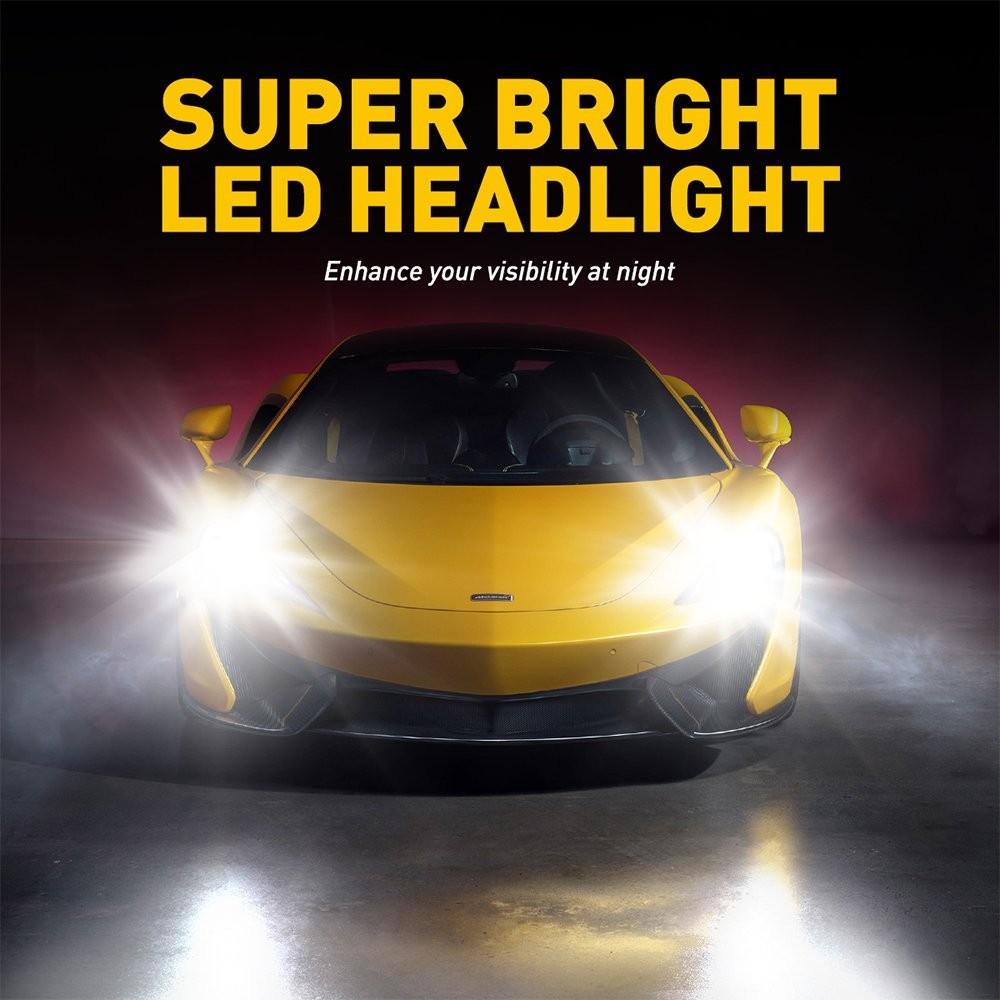 AUXITO 9012 HIR2 LED Headlight Bulbs Lamp High Low Beam 6500K Bright White Fast