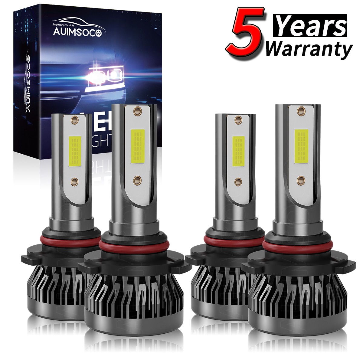 For BMW 540i 1995 4Pcs 9005 9006 LED Headlight High Low Beam Bulbs Super Bright