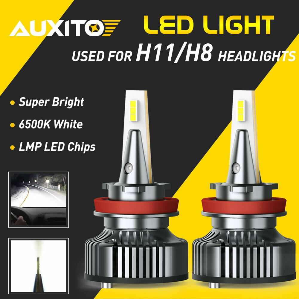 AUXITO 16000LM LED H8 H9 H11 Headlight Kit Low Beam Mini Bulb Super White 6500K