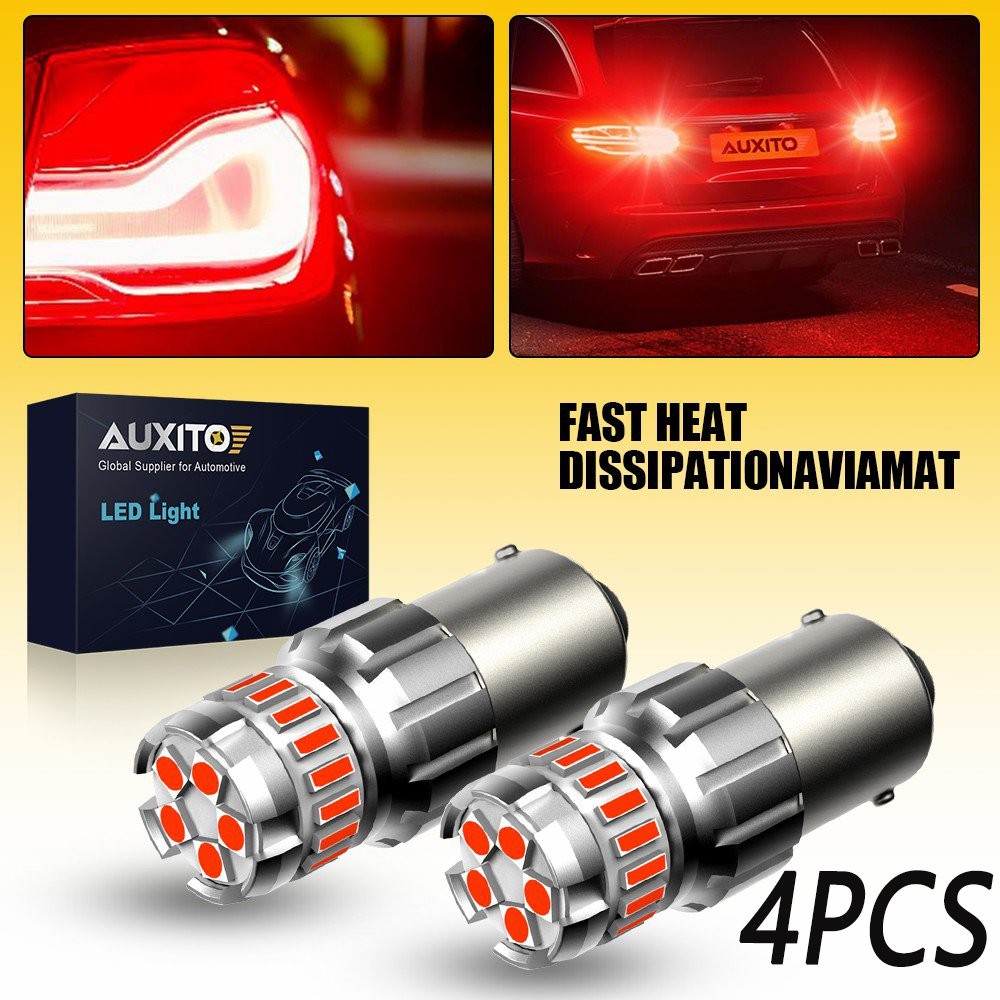 Red 1156 7506 P21W BA15S Rear LED Brake Light Tail Light Bulbs Anti Hyper B