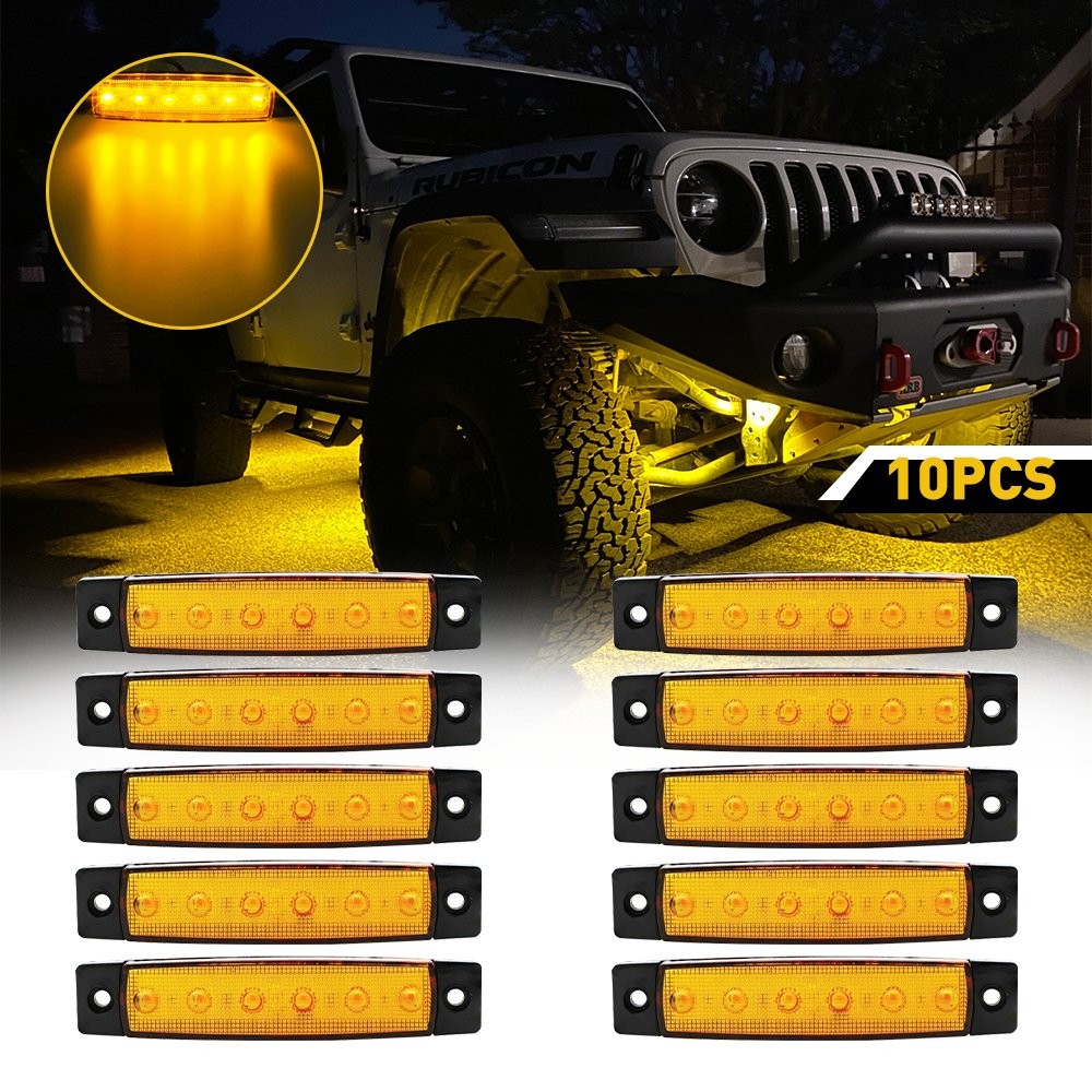 20 Pods LED Rock Lights Underglow Car Truck Bed Lighting Neon Light Decor Yellow