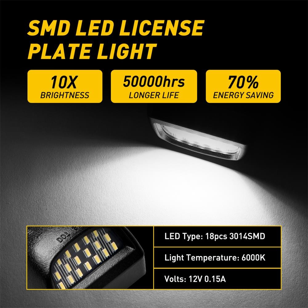 LED License Plate Light For Silverado Chevy GMC Sierra Yukon Cadillac Escalade