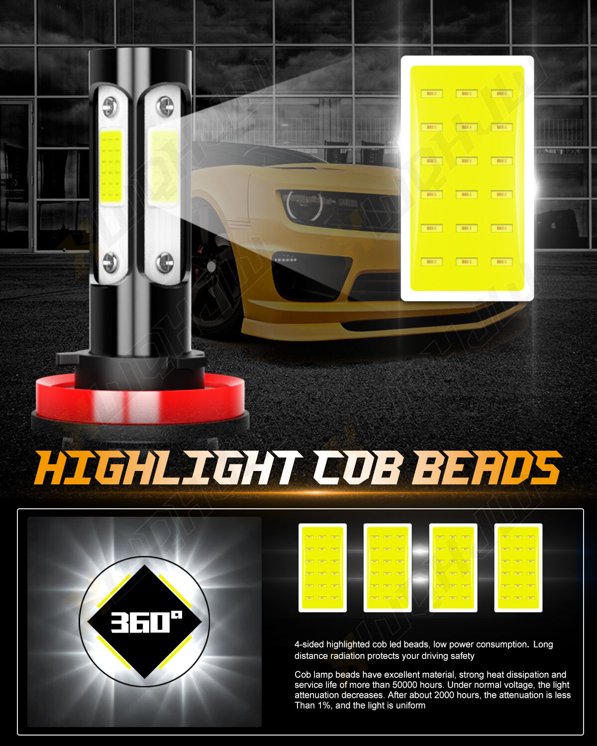 For Chevy Tahoe 2015-2016 2017 2018 2019- 6x Combo LED Headlight + Fog Bulbs Kit