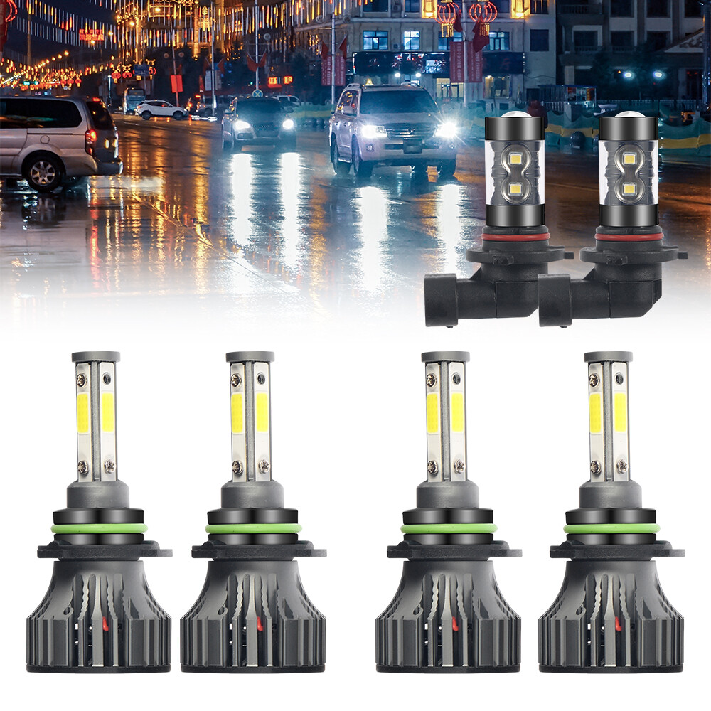 IP68 Waterproof For Chevy 2003-2005 2006 6000k LED Headlights+Fog Light Bulbs US