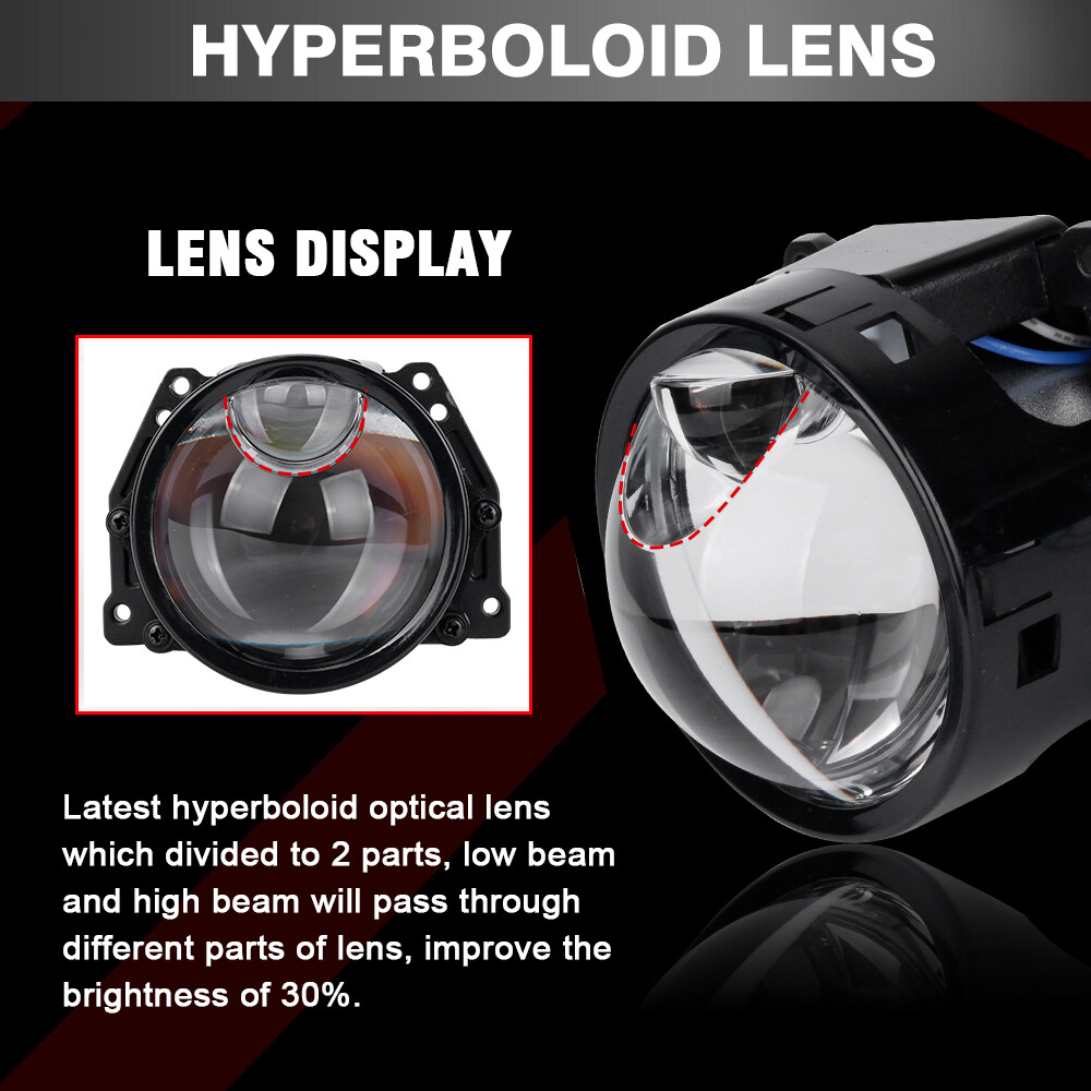 160W 40000LM Bi-LED Projector Headlights, 6000K, for Hella 3R G5 2X, 3.0″ Laser