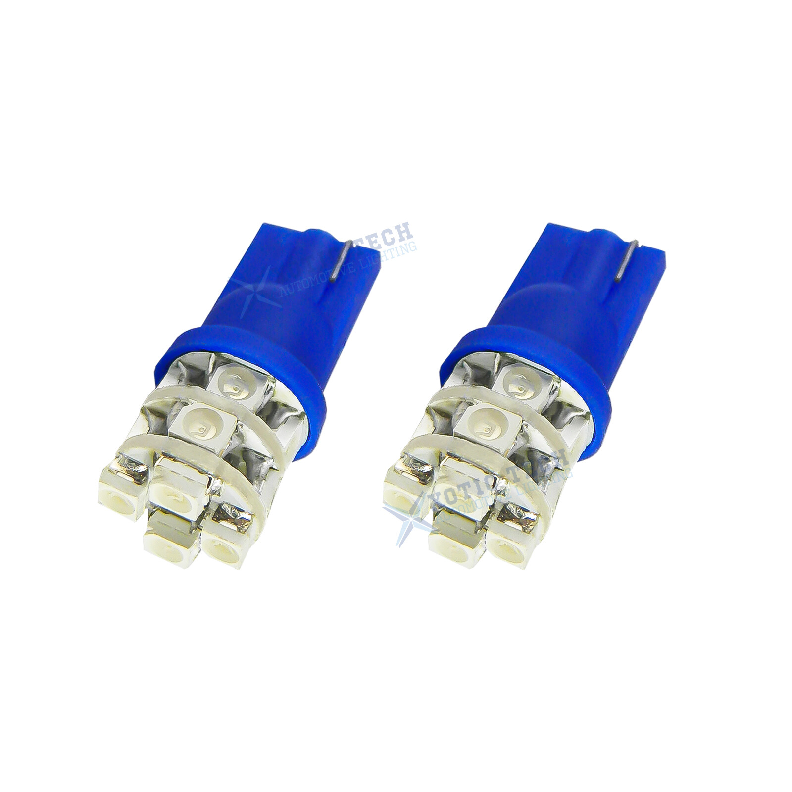 Ultra Blue 12-SMD T10 2825 168 194 Wedge LED Parking Lights Bulbs For Motorcycle