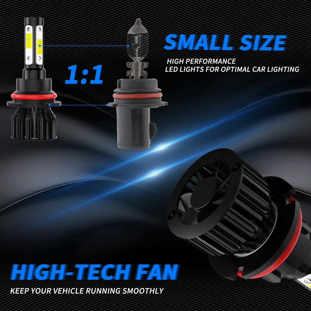 9007 HB5 LED Headlight Super Bright Bulbs HIGH/LOW DUAL Beam 1000K White 66000lm