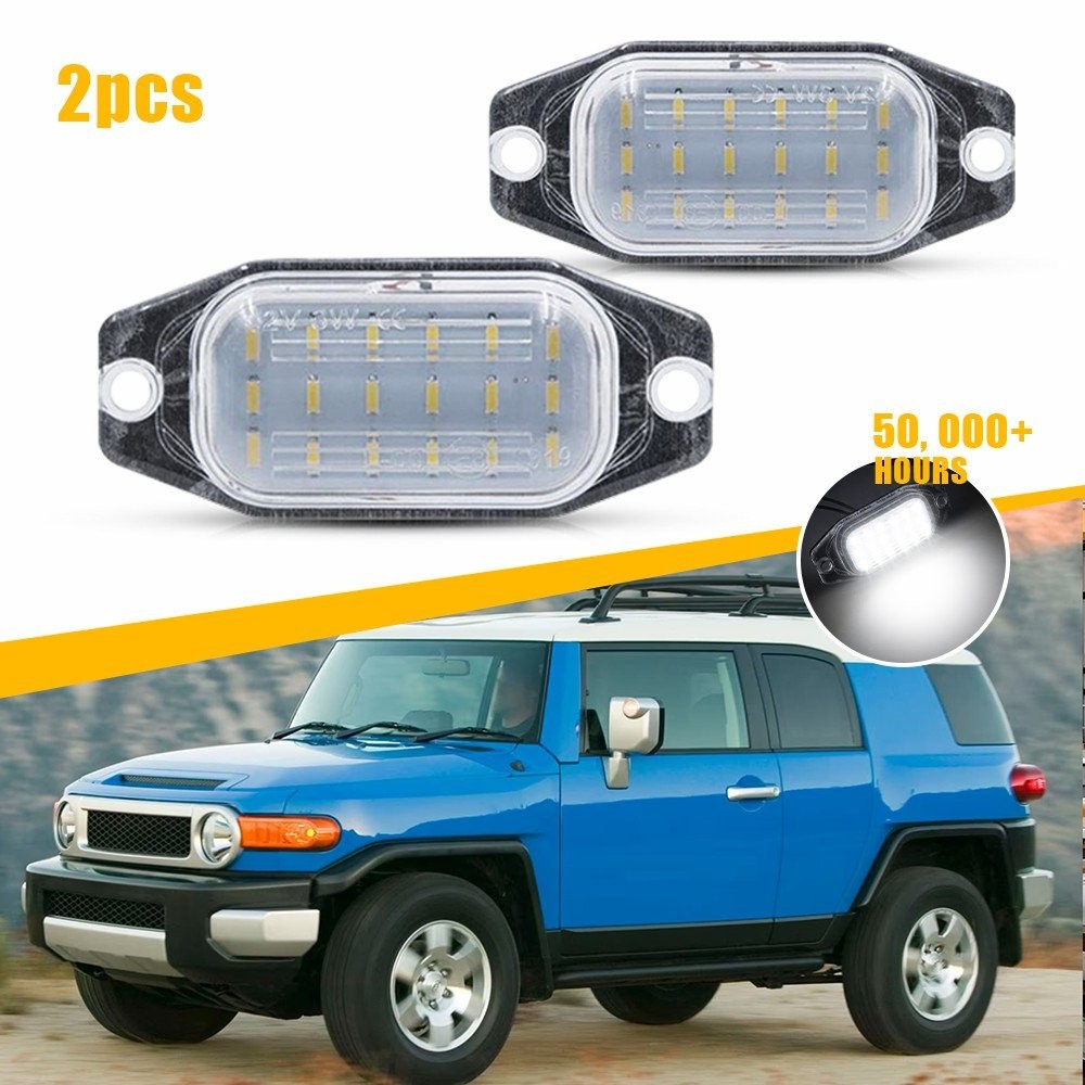 2PCS Chrome LED License Plate Lights for 2007-2014 Toyota FJ Cruiser 6000K White