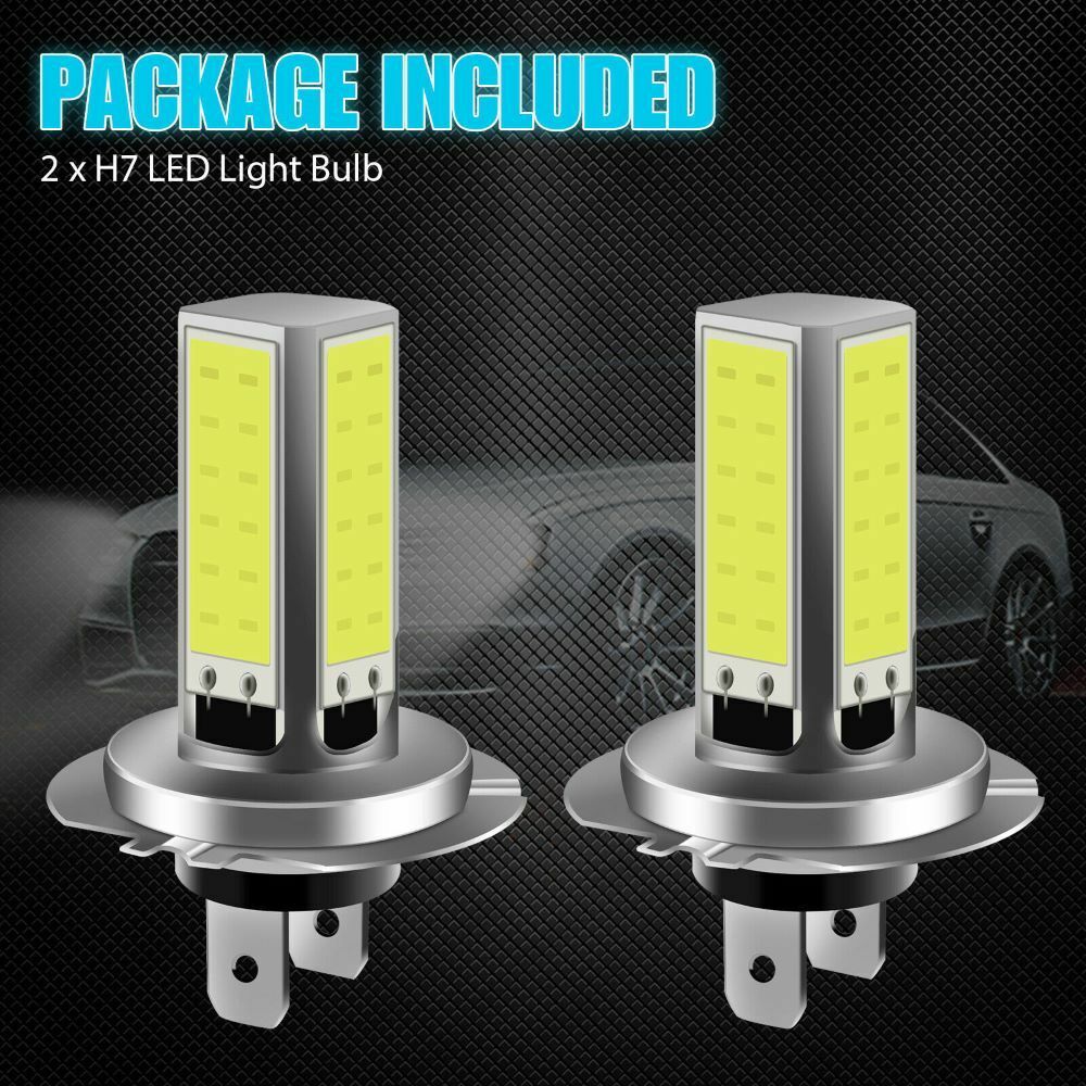 2Pcs 55W H7 20000LM Car LED Headlight Bulbs Kit Hid White 6000K 12V New