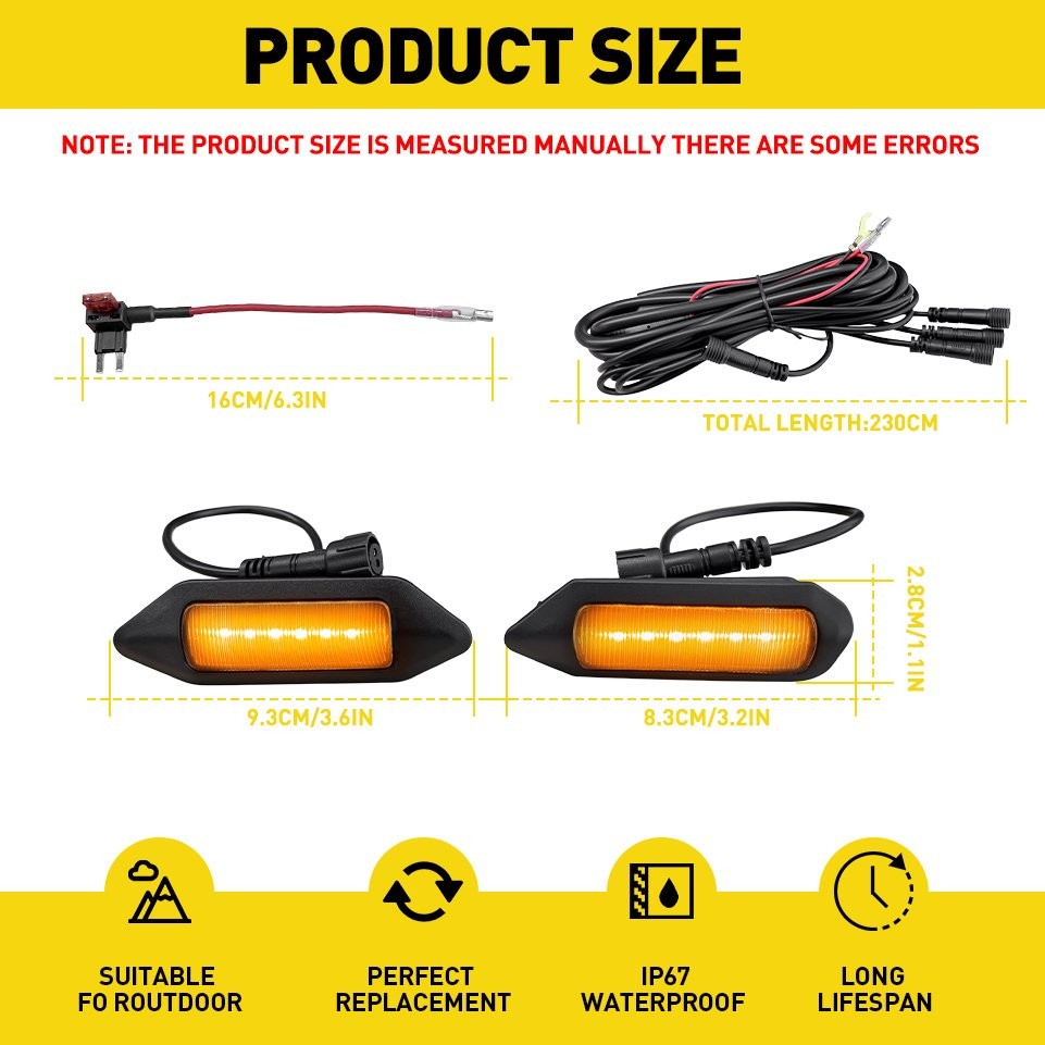 LED DRL Front Bumper Grille Center Grill Amber Light For 2019-2024 Toyota RAV4