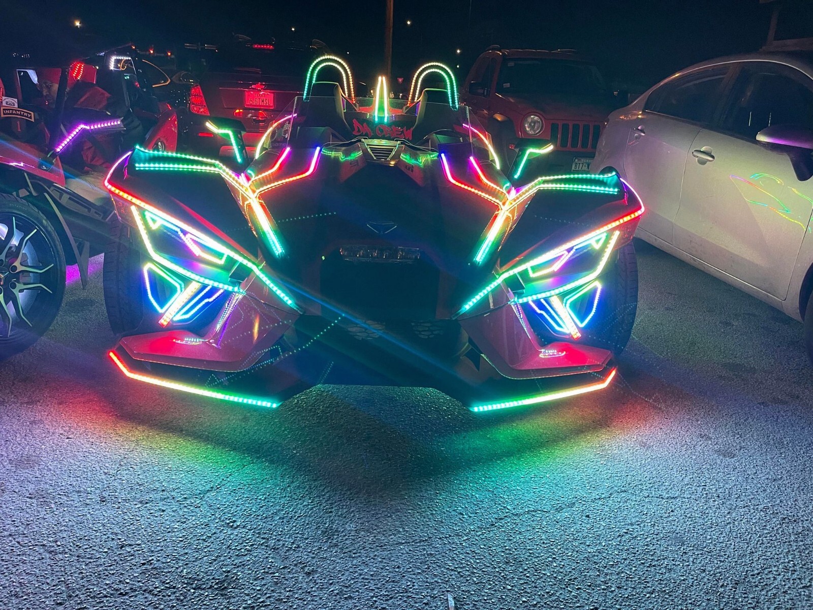 16PCS Triple Row 1/2/3/4/5/6.5FT Treble LEDs CHASING Slingshot Hood Light Strips