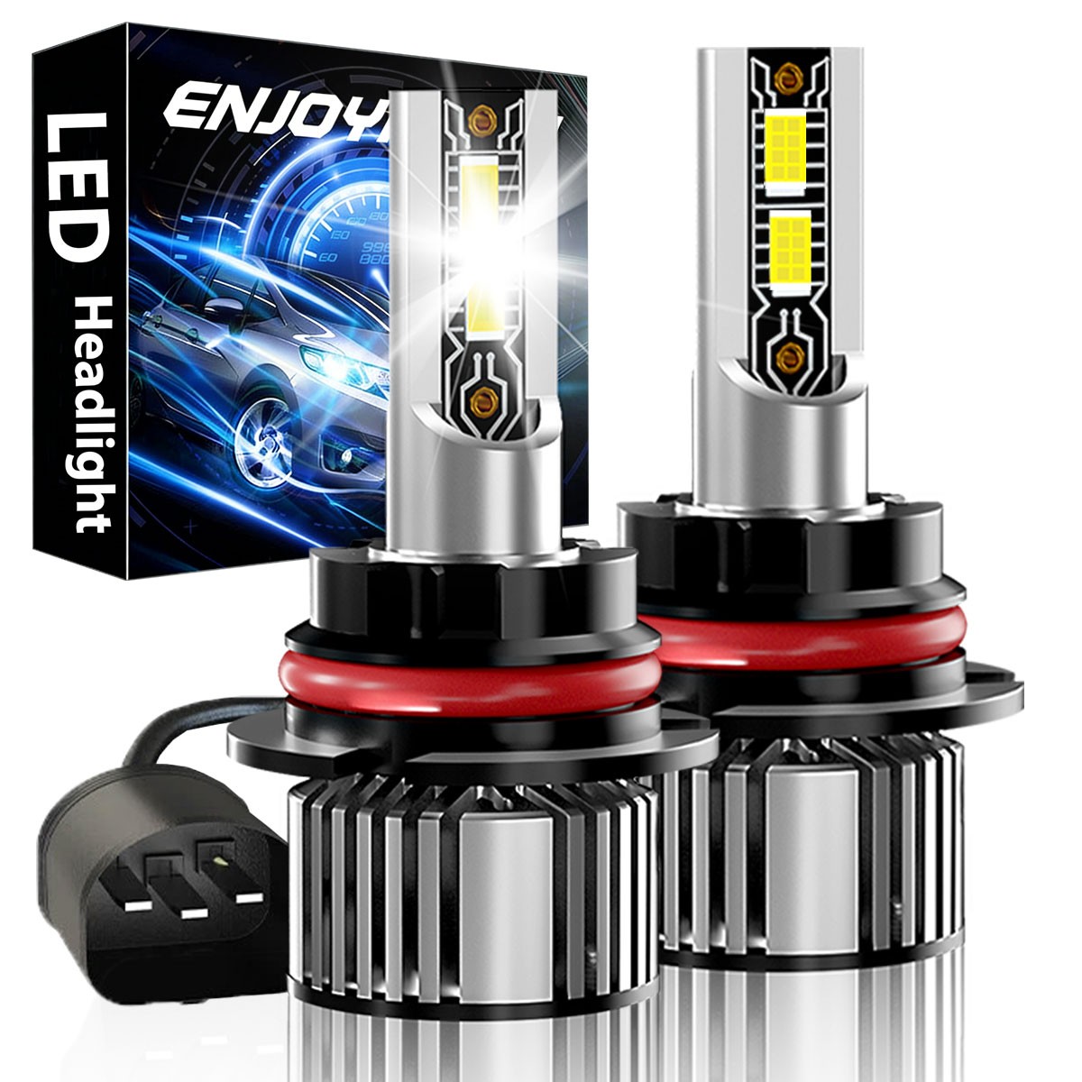 For Ford F-150 1992-2003 Pair LED Headlight Bulbs Hi/Lo Beam 72000LM Cool White