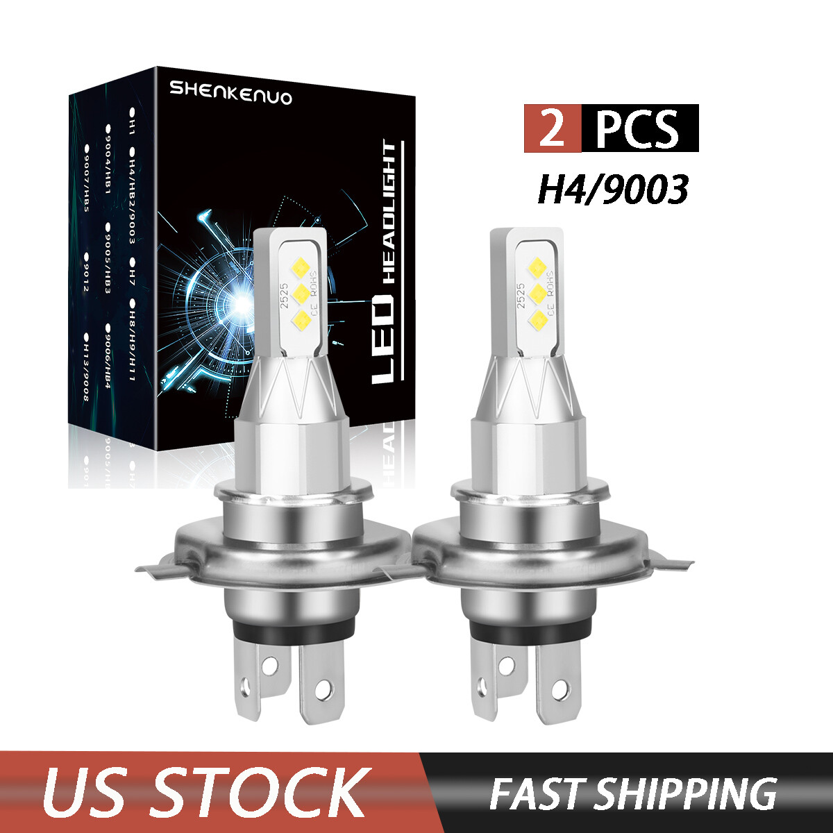 For Yamaha XV1100 1986-1999 Virago 1100 H4 9003 LED Headlights Bulbs Kit