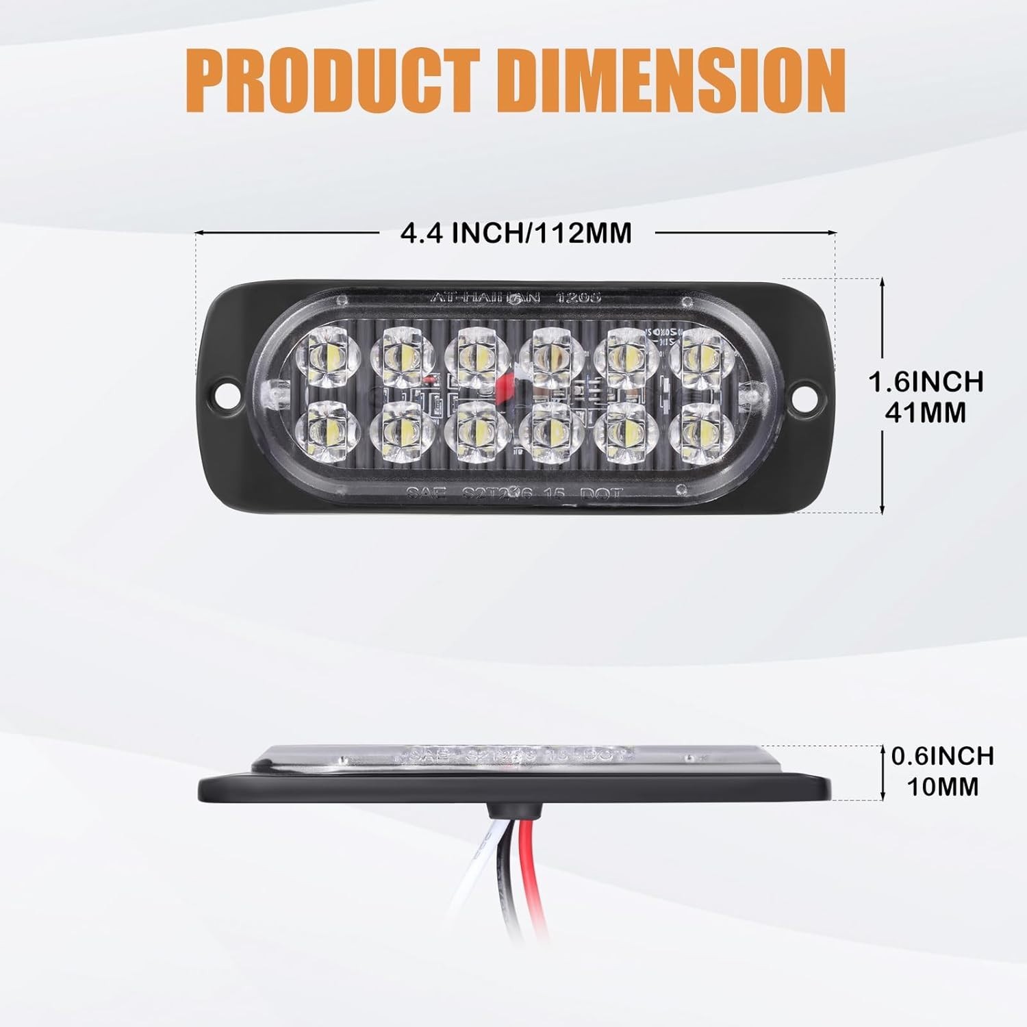 Pack of 2 Waterproof LED Reverse Backup Lights – Aluminum Housing, DOT Compliant
