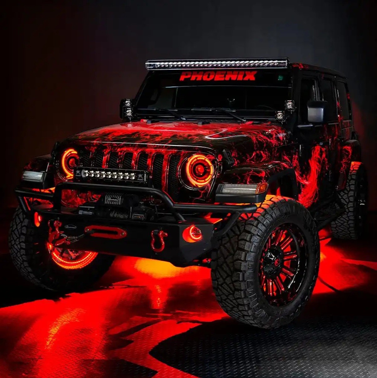 ORACLE High Power 20W LED Halo Fog Lights Dynamic ColorSHIFT fits Jeep JK/JL/JT
