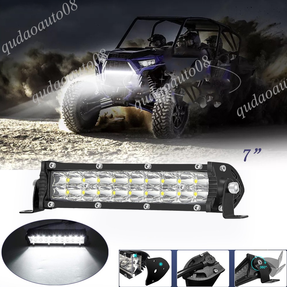 Dual Row 7″-52″ Slim LED Light Bar Spot Flood Combo Fog Offroad Car Trucks 4WD