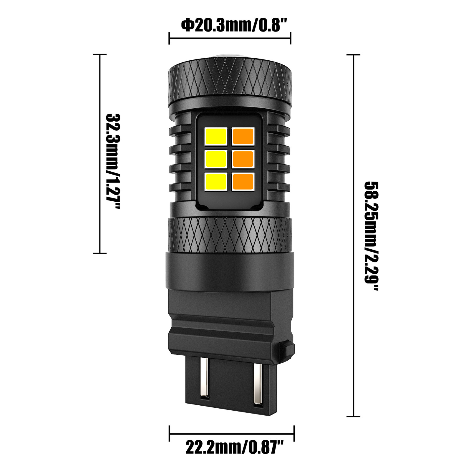 AUXBEAM 3157 Switchback LED Turn Signal Lights Anti Hyper Flash WHITE AMBER 2x