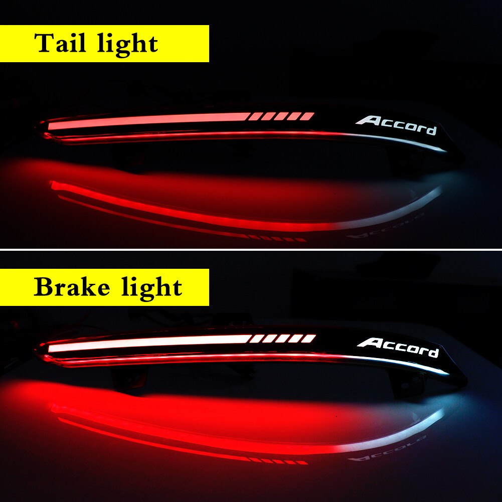 Smoke LED Rear Bumper Reflector Lights for 10th Gen Honda Accord 2018-2022 Lamps